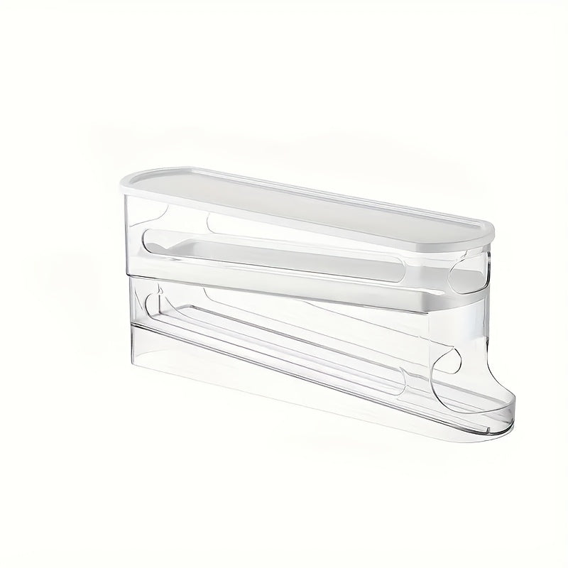 Adjustable Rolling Egg Holder for Refrigerator Door, Stackable, Durable Plastic, Fits 18 Eggs, with No Battery Required, for Kitchen Organization Accessory