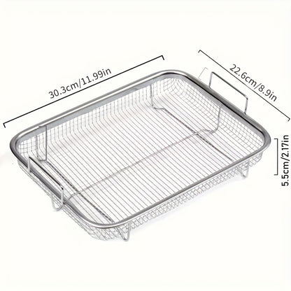 CrispyTray BY — Bandeja de Freír en Malla de Acero Inoxidable (Uso en Encimera, Diseño Seguro para Alimentos)