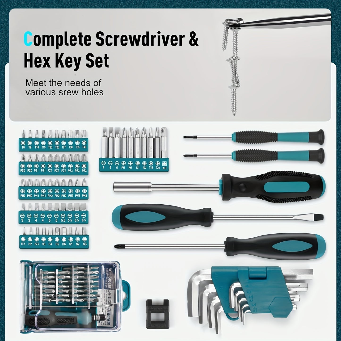 ToolMaster YJ — Kit de Herramientas Completo de 379 Piezas (Color Azul, Portátil con Cajón, Uso Doméstico y Automotriz)