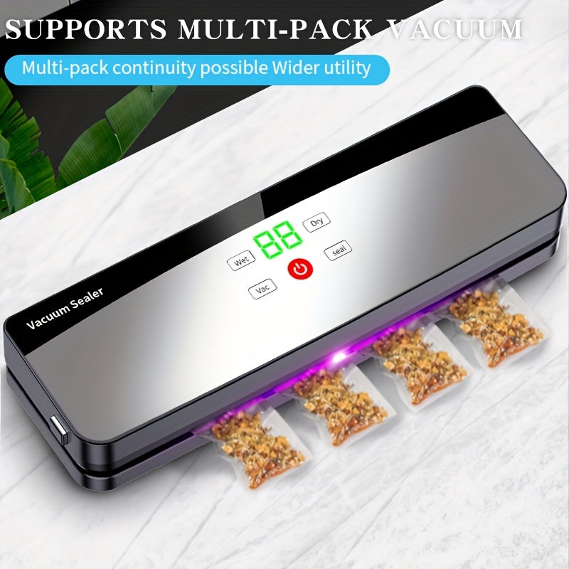 Multifunctional Automatic Food Sealer, Portable Wireless Vacuum Sealer with Manual Start/Stop, Digital Display, Snack Bag Sealing, Long-Term Food Preservation, Compact and Easy-to-Use Design, Suitable for Kitchen and Outdoor