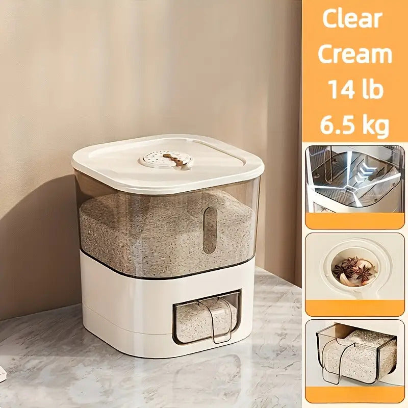 Airtight Food Storage Bin with Cup - 6.35/11.34 KG Sizes, Moisture & Pest Resistant for Rice, Grains, Pet Food - Kitchen Must-Have & Holiday Present, Rice Container Storage, Food Storage Containers, Rice Storage, Rice Storage