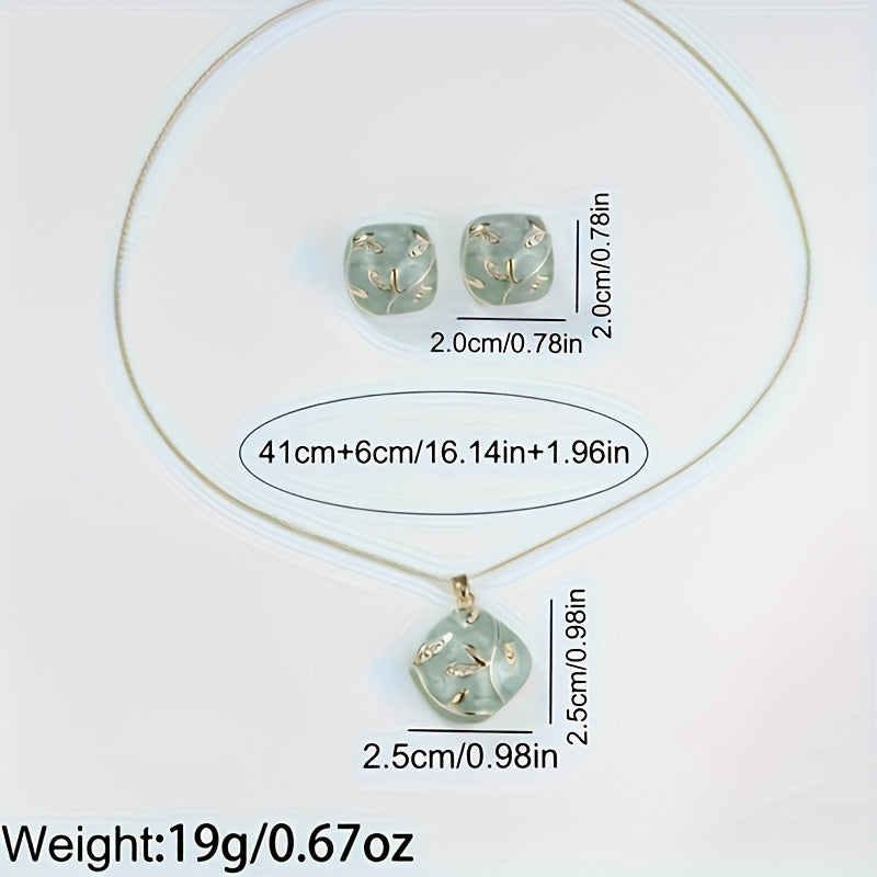 UrbanGlam — Set de 3 Collares Dorados y Aros con Zirconia Cúbica Sintética