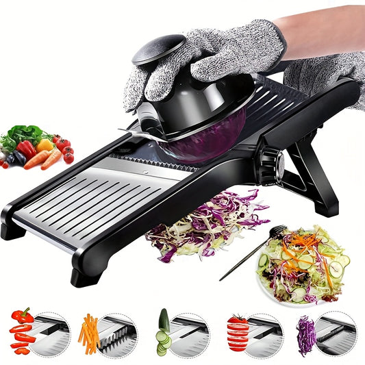 SlicePro BP — Mandolina Profesional de Acero Inoxidable (Diseño Ergonómico, Corte Preciso y Ajustable)