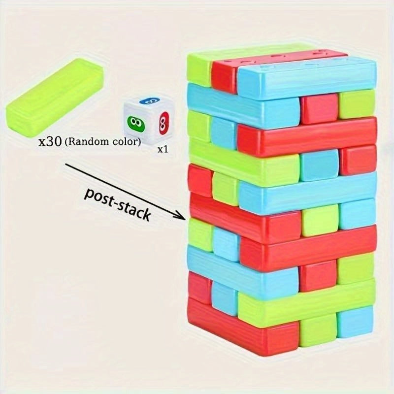 Balance Tower — Set de 30 Bloques Apilables de Colores