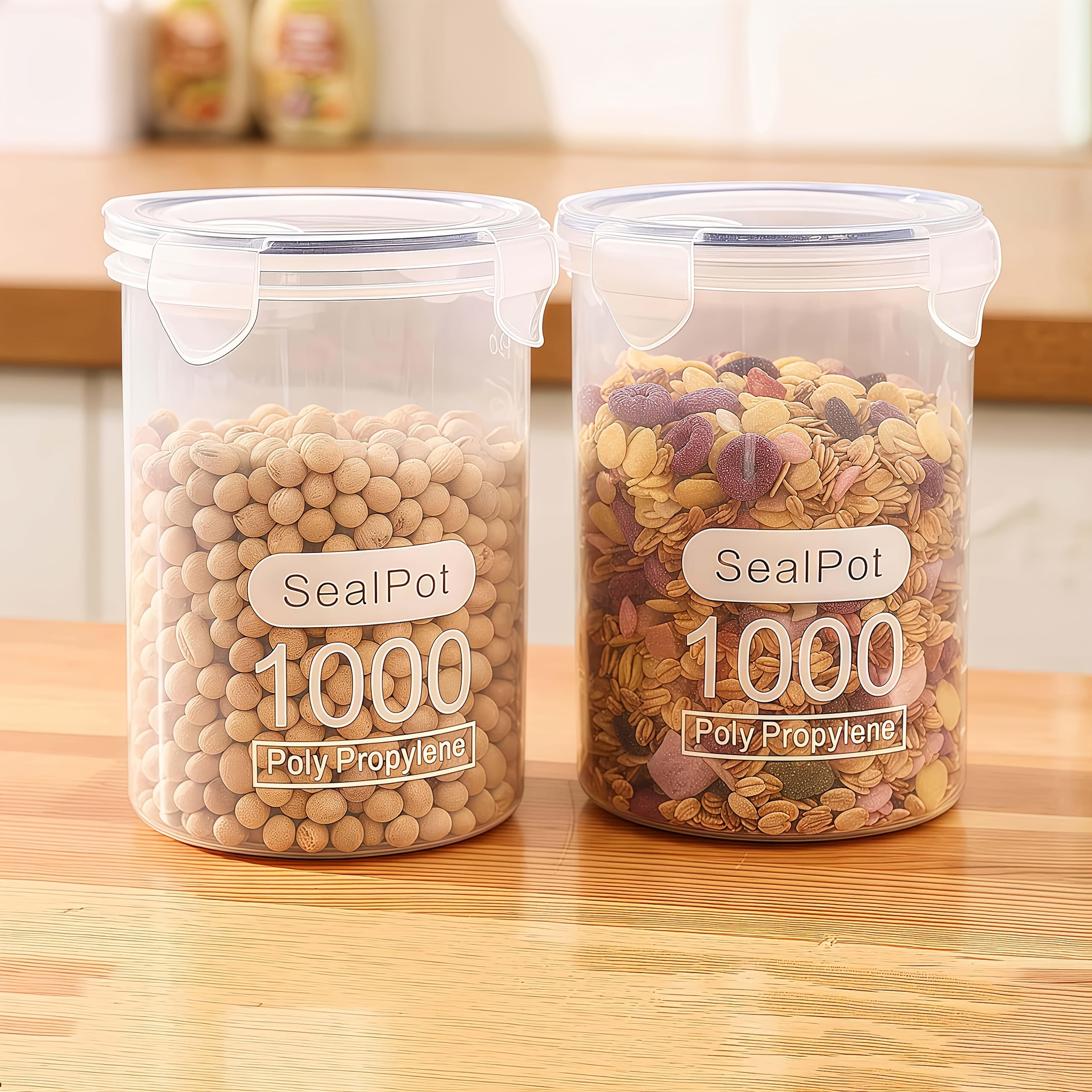 9pcs Reusable Sealed Grain Storage Containers, Ideal for Snacks and Cereals – Essential Kitchen & Fridge Organizer, Space-Saving Design, BPA-Free Material, High-Quality Construction, Perfect for Small Spaces and Meal Prep