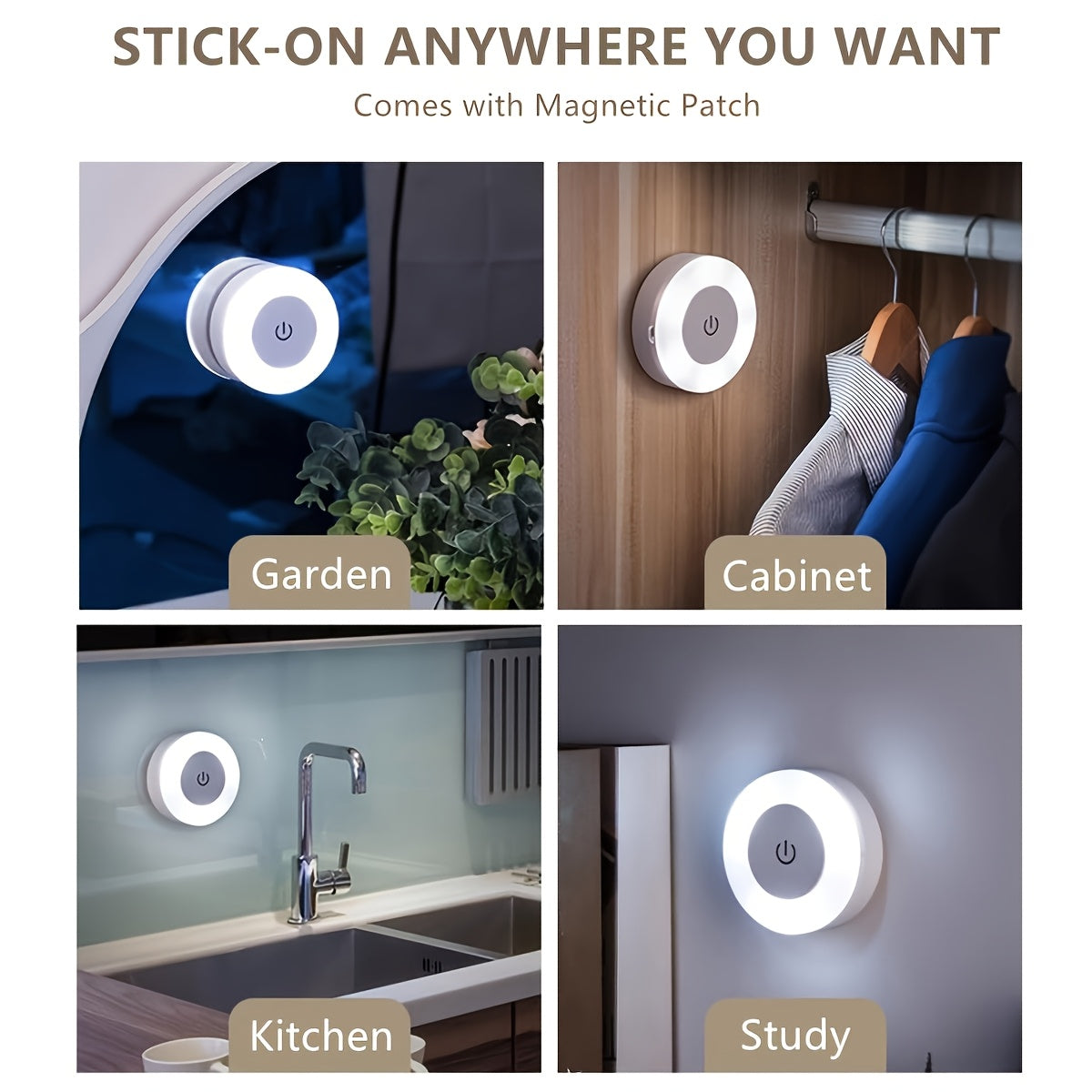 Modern LED Touch Night Light, Dimmable Bedside Lamp with Rechargeable 400mAh Lithium Battery, Warm/Cool White Light, Plastic Shade, Freestanding Design for Bedroom, Hallway, Living Room, Washroom, Closet - Battery-Powered & A