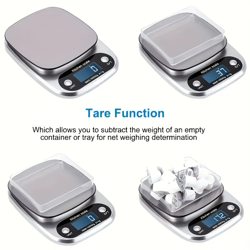 Precision Digital Kitchen Scale - High Precision, Stylish Design with LCD Display, Multi-Unit Measurements, Stainless Steel Face, AAA Battery Powered, Suitable for Home and Professional Use, Food Weighing Kitchen Scale, Durab