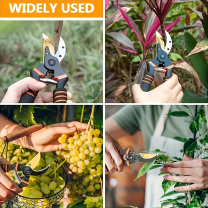 CortePro BX — Tijera de Podar Profesional 8.5” con Hoja de Acero al Carbono (Estilo Vintage)