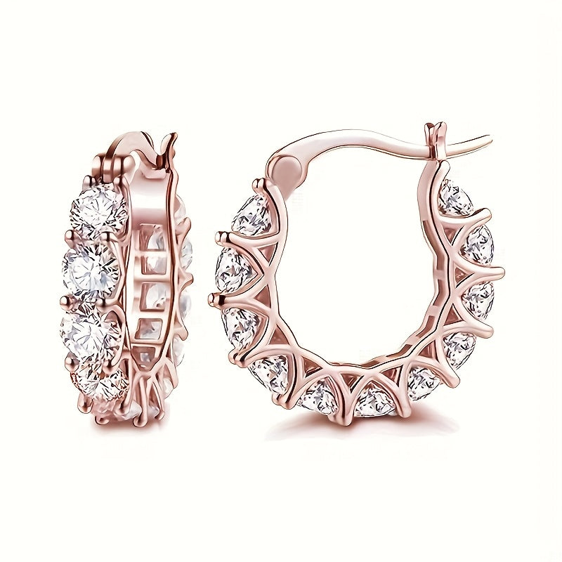 RYYM Crystal Hoops — Aros de Argolla Dorados con Zirconia