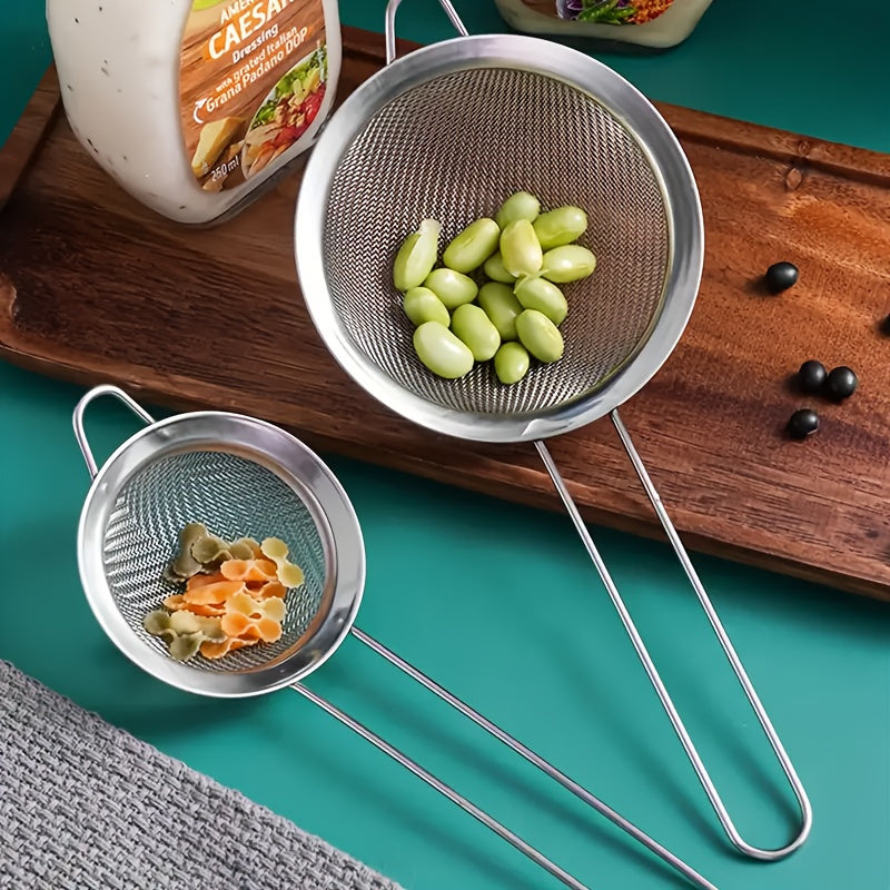 Stainless Steel Skimmer Strainer, Large Kitchen Mesh for Draining Noodles, Fruits, Juice & Soy Milk
