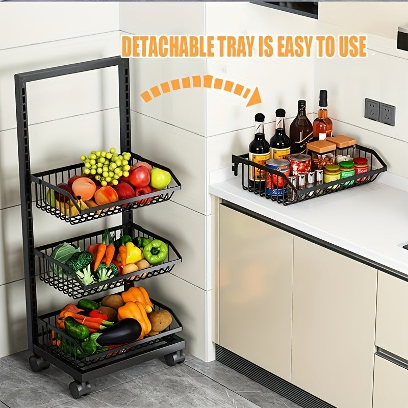 Heavy-Duty Stainless Steel Utility Cart with Locking Brake Wheels, No Assembly Needed - Heavy-Duty Construction, Space-Saving Design for Kitchen, Office, Warehouse - Ideal for Home, Commercial Use - HEART LEAF, Food Storage,