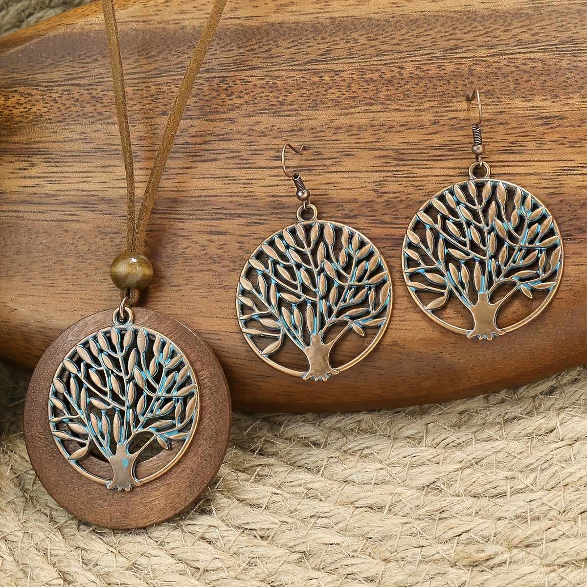 Eternal Roots — Set de Collar y Aros Árbol de la Vida Vintage