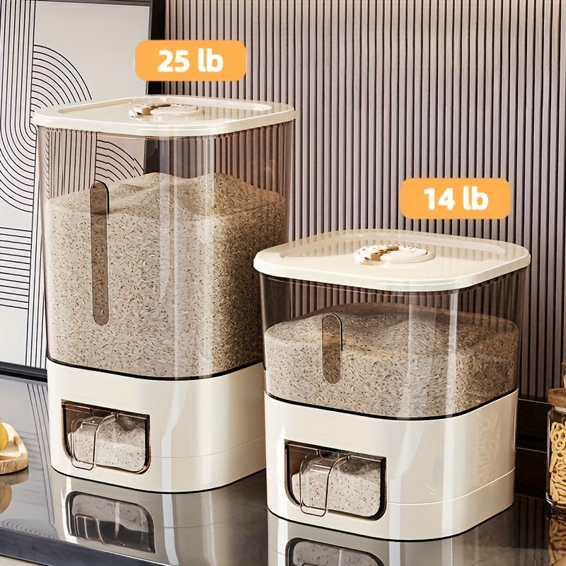 Airtight Food Storage Bin with Cup - 6.35/11.34 KG Sizes, Moisture & Pest Resistant for Rice, Grains, Pet Food - Kitchen Must-Have & Holiday Present, Rice Container Storage, Food Storage Containers, Rice Storage, Rice Storage