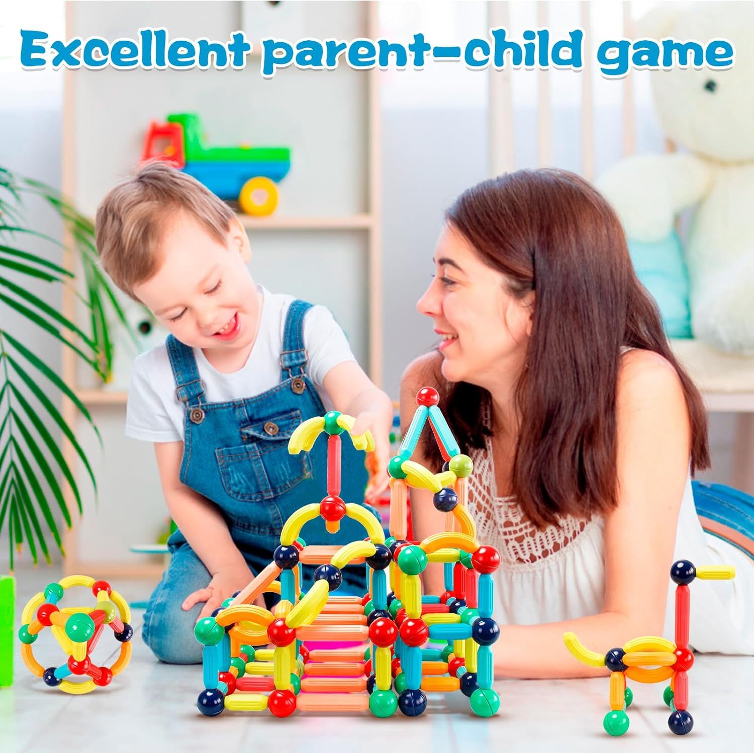 10-166pcs Magnetic Building Blocks for Kids: Magnetic Stick Game for 3 4 5 Years Old Toddlers - STEM Starter Toy for Kids Age 3-5 Preschool - Birthday Gift for Boys Girls
