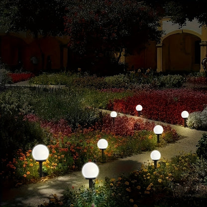 LumiSphere HB — Set de 8 Lámparas Solares LED Esféricas para Jardín (Blanco, Encendido Automático)