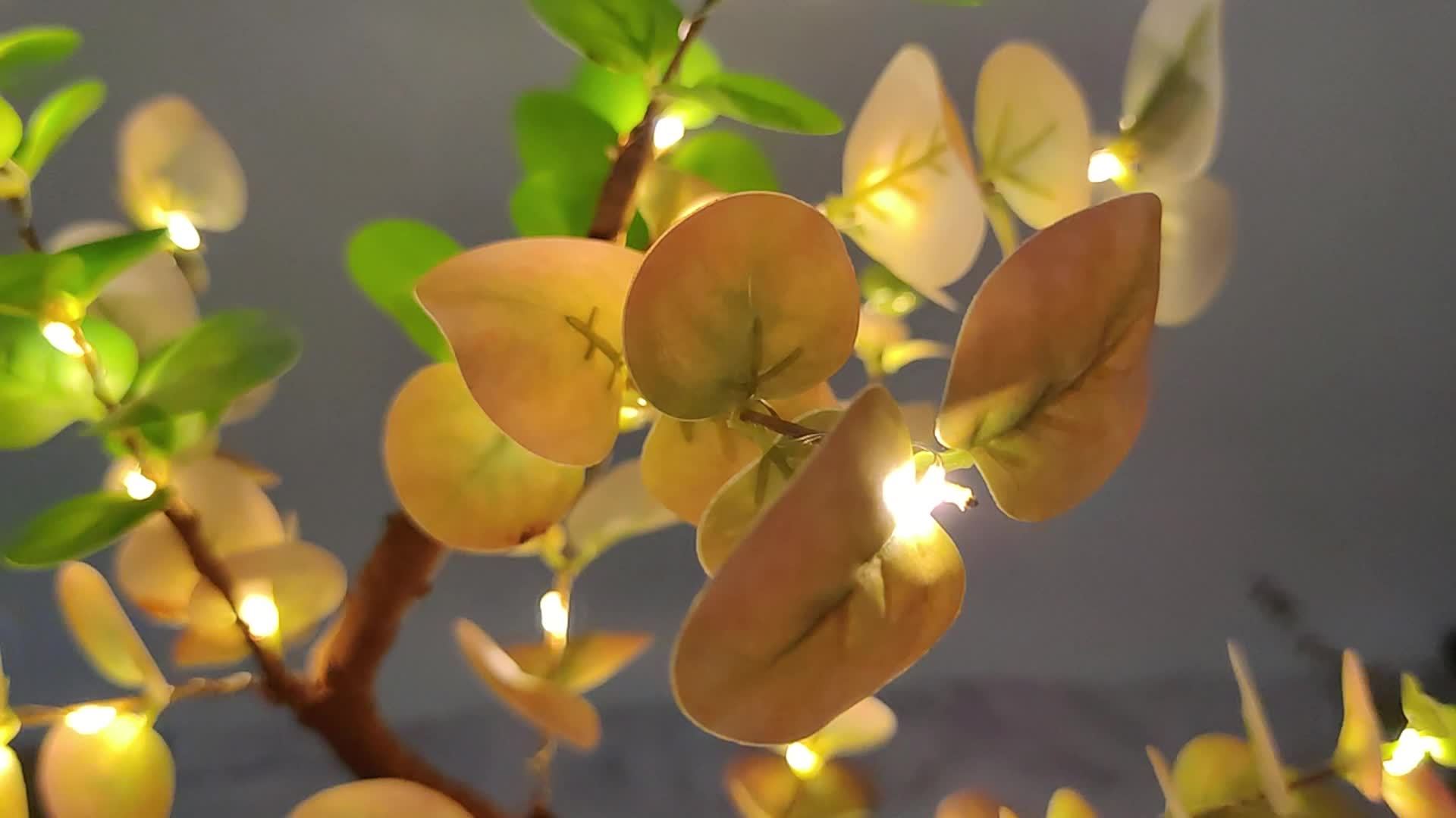Shenzhi Tech Tree Lamp, Tabletop Bonsai Eucalyptus Tree Light, DIY Artificial Table Lamp, Battery/USB Powered Room Decor Aesthetic Night Light for Living Room Bedroom Christmas Home Gifts, Bedroom Lighting, Home Decor Lamp, B