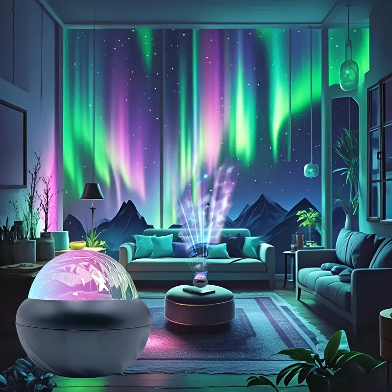AuroraSphere YETHKE — Bola Mágica LED con Efecto de Luces del Norte (USB + Control Remoto)