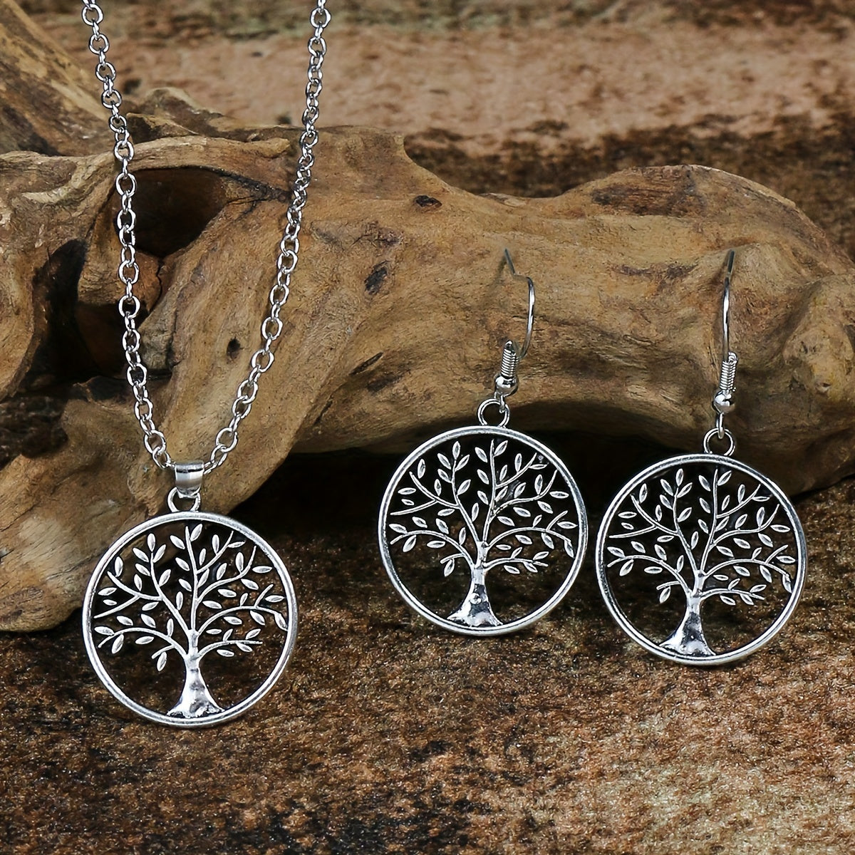 SoulRoots — Set de Joyería Étnica Árbol de la Vida (3 Piezas)