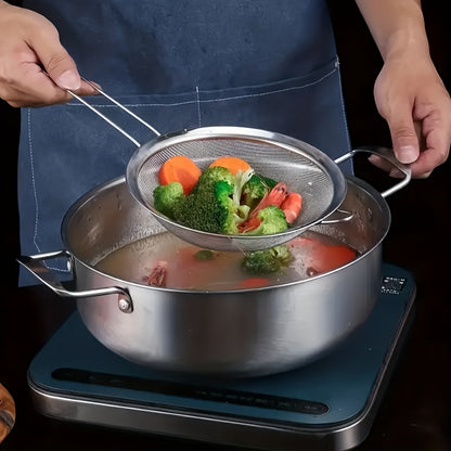 SteelDrain TM — Colador de Malla Grande en Acero Inoxidable para Cocina (Apto para Contacto con Alimentos)