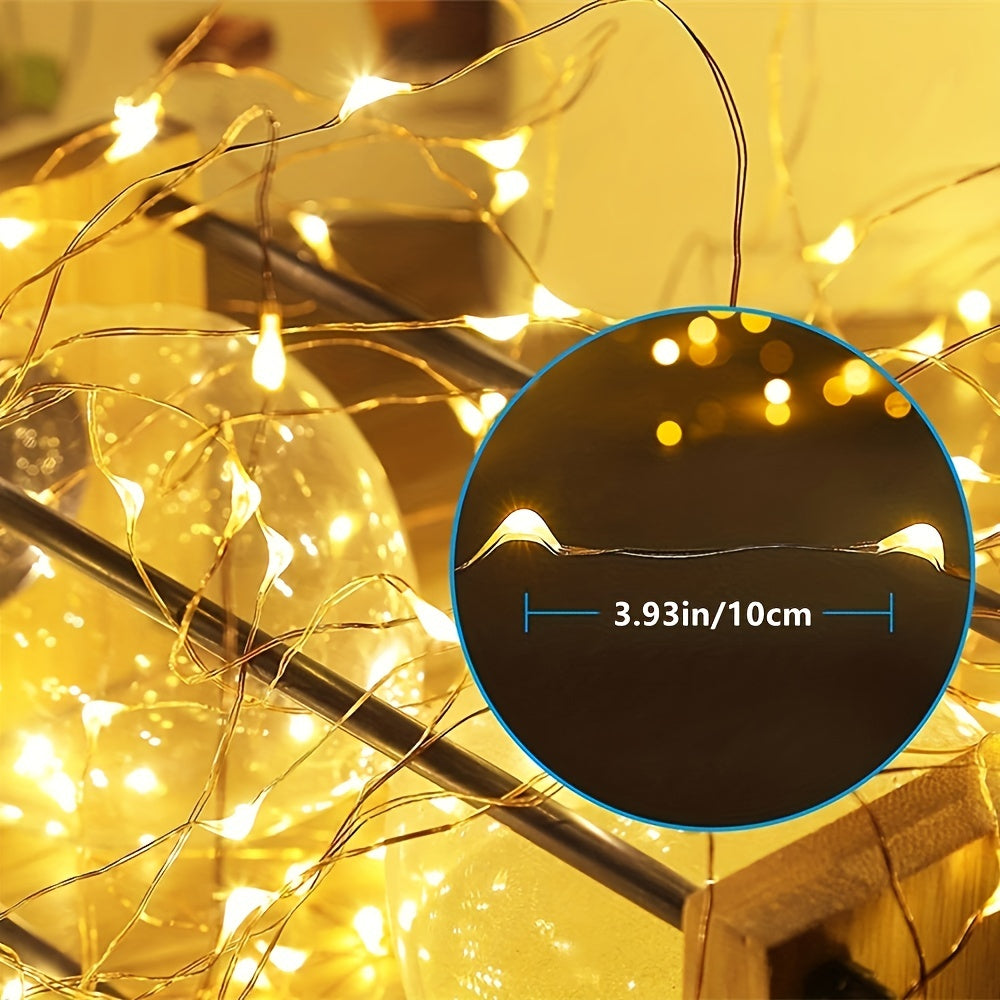 4pcs Solar Fairy Lights Outdoor, 11.98meter 100LED Solar String Lights with 8 Modes, Landscape Lighting and Torches for Yard, Garden, Wedding Party Decor, Warm White/White/Multicolor,, Solar-Powered & Light Sensor Control, Ou