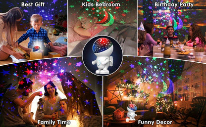 AstroLuz VJ — Astronaut-Shaped USB Star Projector for Young People (Multicolor, Auto Power Off)