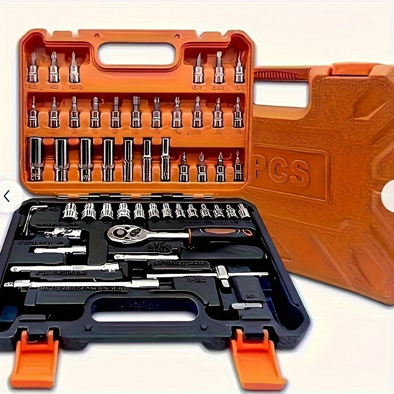 Multi-Function Wrench Set, 53 & 151pcs High Quality Ratchet and Multi-Purpose Screwdriver Kit - Professional Automotive Repair Tool Bag, Includes Socket wrenches with Various Types of Bits No battery required Suitable for Car