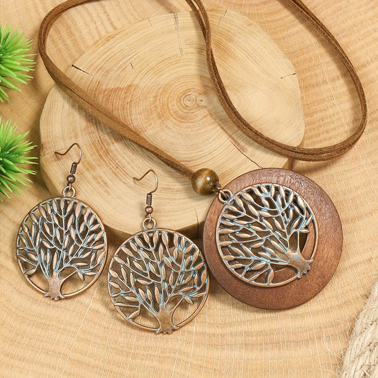 Eternal Roots — Set de Collar y Aros Árbol de la Vida Vintage