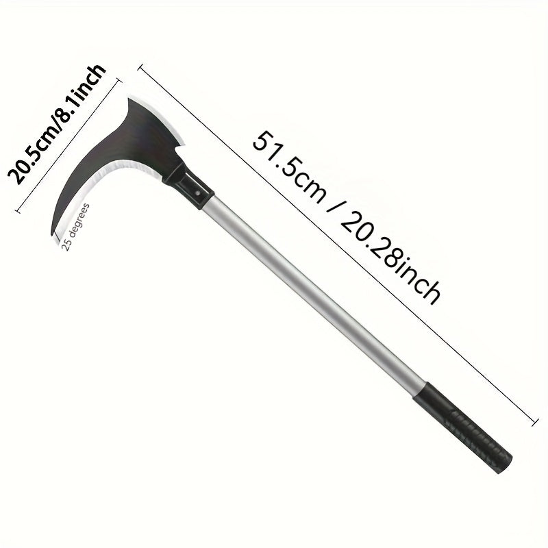 Durable Manganese Steel Garden Pruning Axe with Ergonomic Black Plastic Handle - Curved Blade for Efficient Tree Cutting, Ideal for Outdoor Gardening and Farming, Axe for Cutting Wood