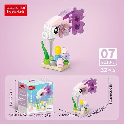 AquaBuild JB — Set de Construcción 10-en-1 con Peces Marinos (344 Piezas, Colores Mixtos)