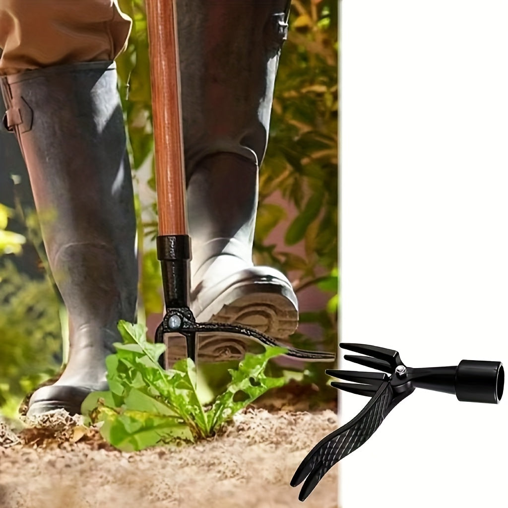 1pc Heavy-Duty Aluminum Weed Puller Tool Head, 4-Claw Steel Root Removal Garden Weeding Tool, Easy Grip Weed Eater Design for Yard and Garden Use (Handle Not Included)